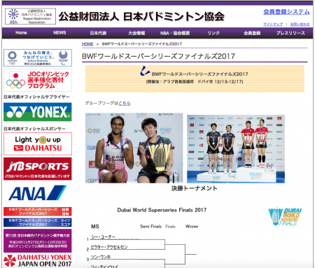 ワールドスーパーシリーズファイナルズ、山口茜と米元／田中ペアが優勝！